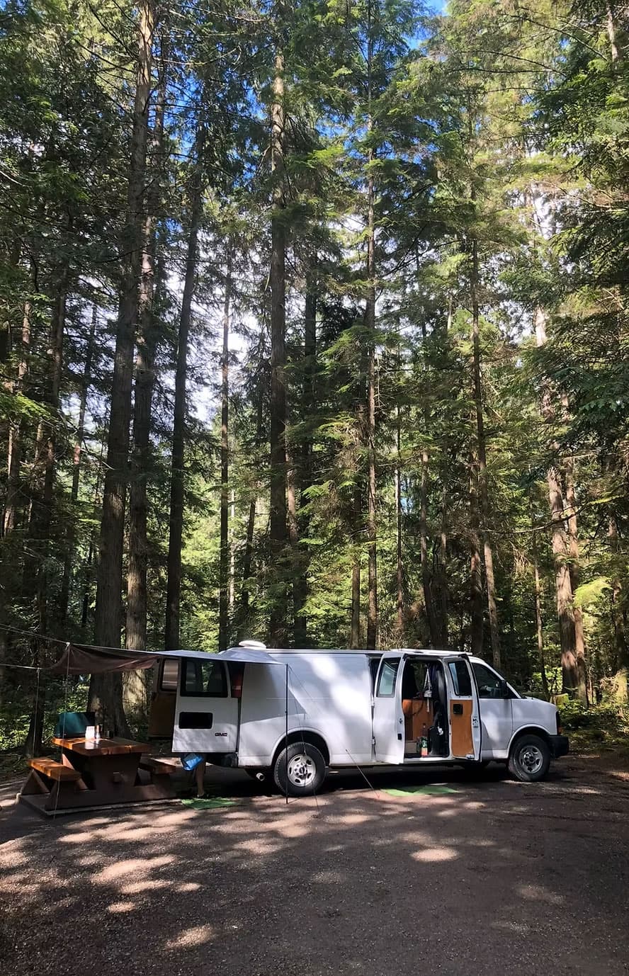 Johnny Savana parked at a campsite
